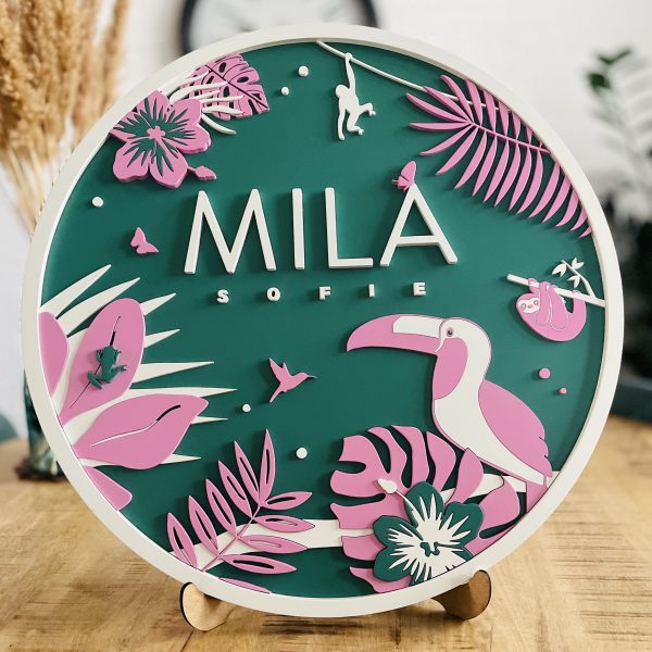 Houten thema naambord voor in de kinderkamer of babykamer
