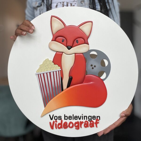 Houten bedrijfsbord met logo